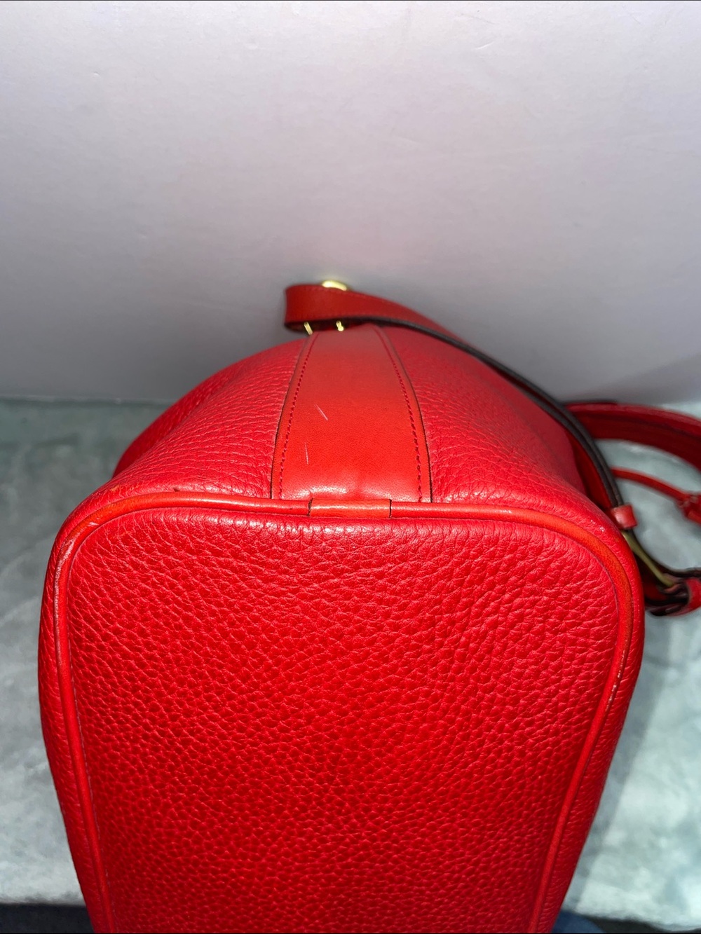 Vintage Dooney &  Bourke All Weather Leather Drawstring Bucket Bag - Picture 9 of 16